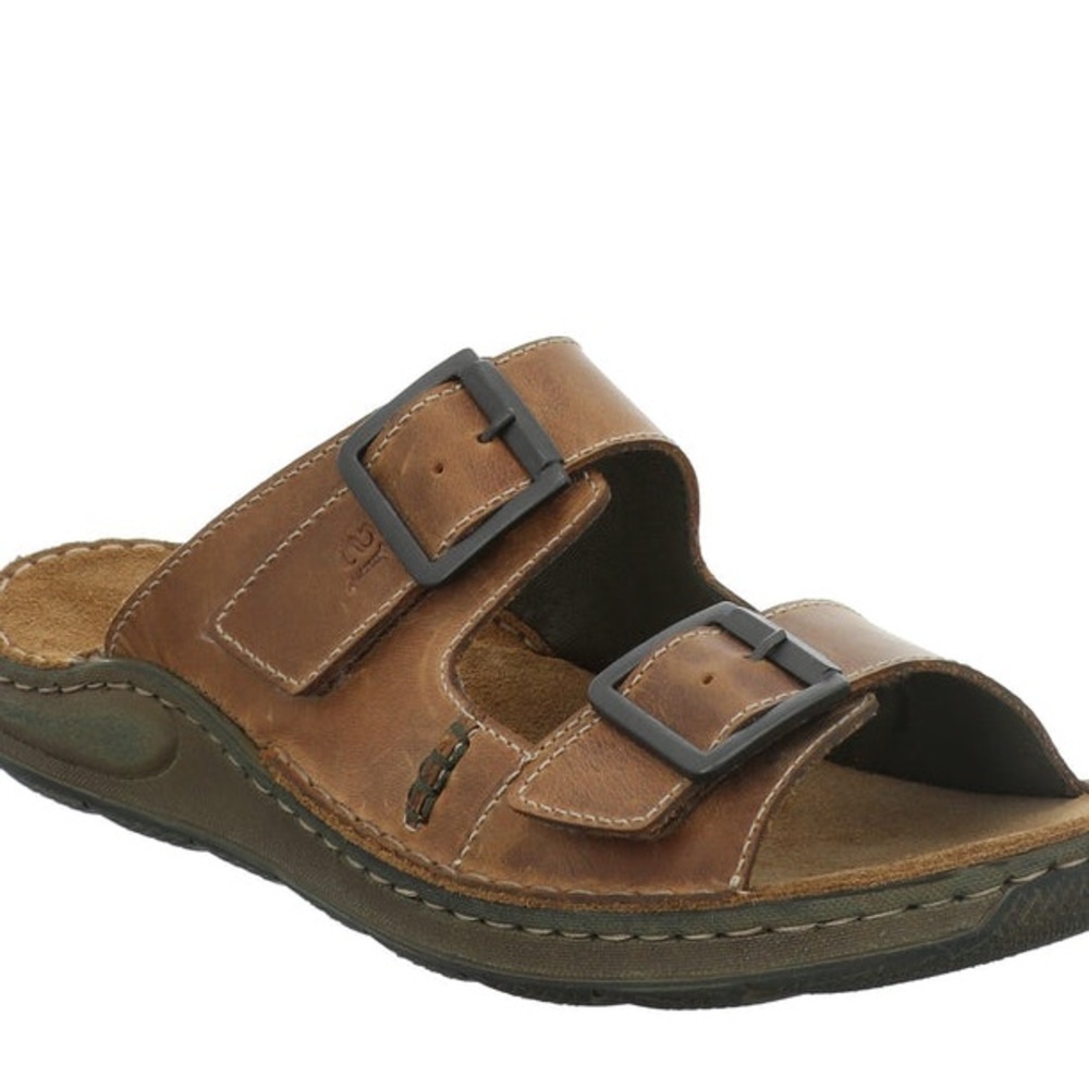 Joseph Seibel Sz 11 / 45 EU Maverick oiled Hand Sewn Leather Slides Sandals NWT